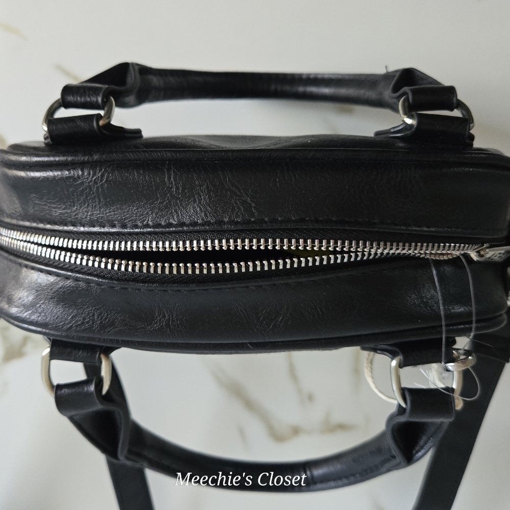 Aeropostale Y2K Studded Bowler Satchel Black Heart Star NWT​ - Picture 9 of 15